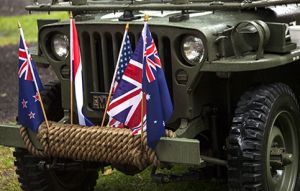  ANZAC Jeep With Australian Flags